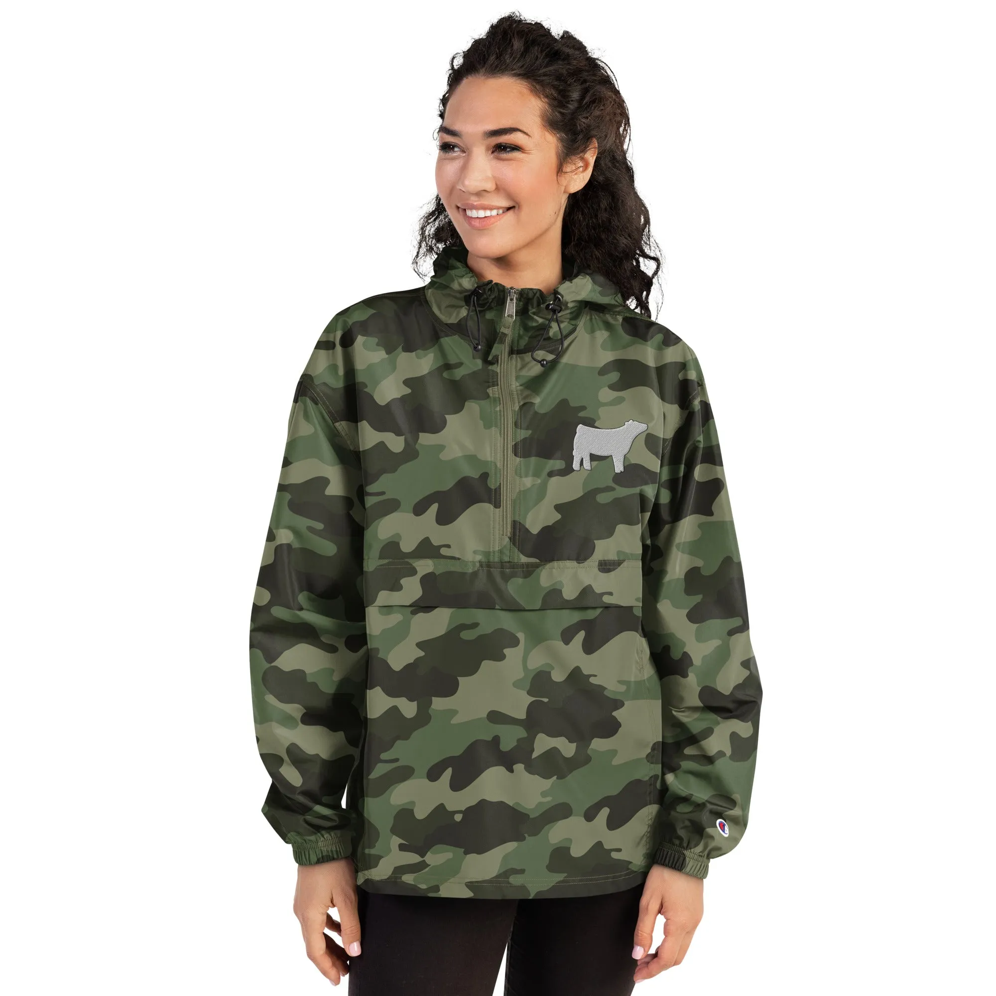 Livestock Show Market Heifer Embroidered Packable Jacket - Wash Rack Pullover Jacket