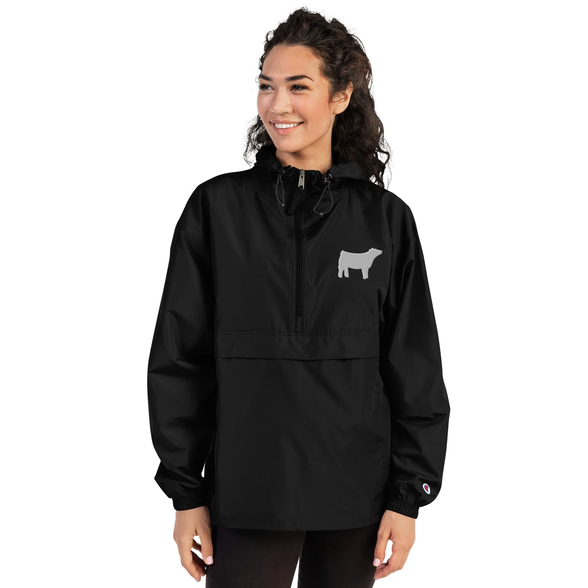 Livestock Show Market Heifer Embroidered Packable Jacket - Wash Rack Pullover Jacket