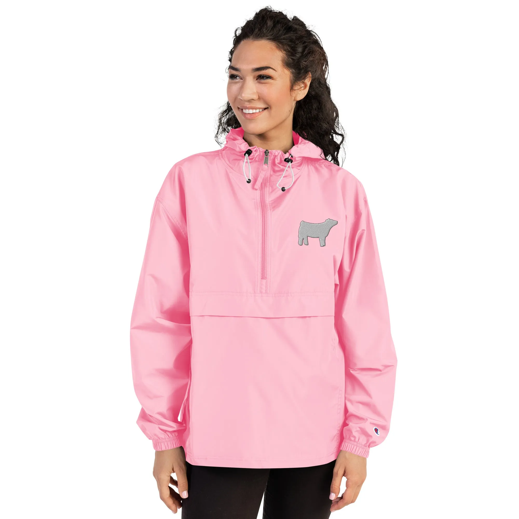 Livestock Show Market Heifer Embroidered Packable Jacket - Wash Rack Pullover Jacket