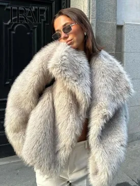 Luxurious Faux Fur Women's Coat
