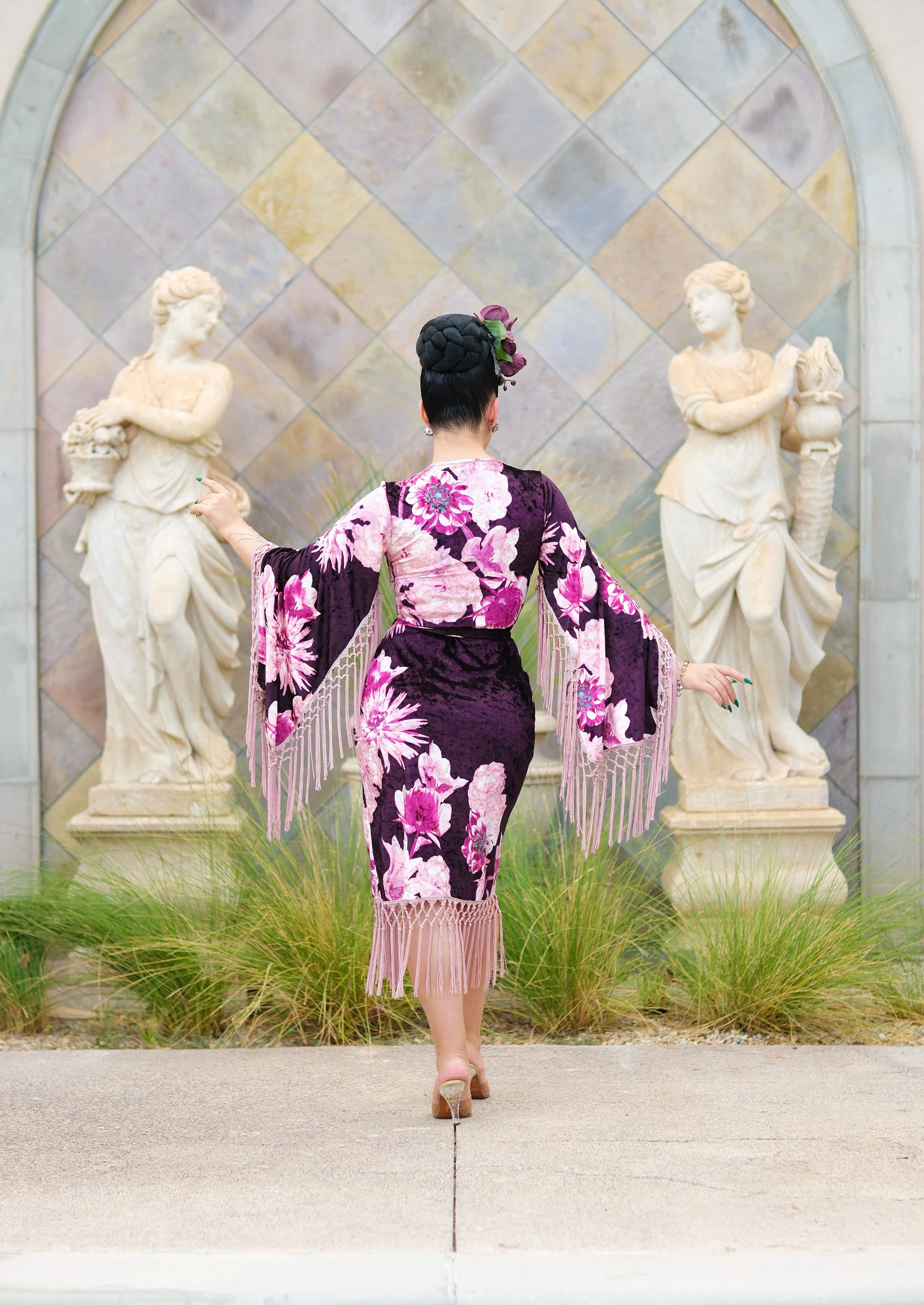 Magdalena Wrap Dress (Plum Flora)