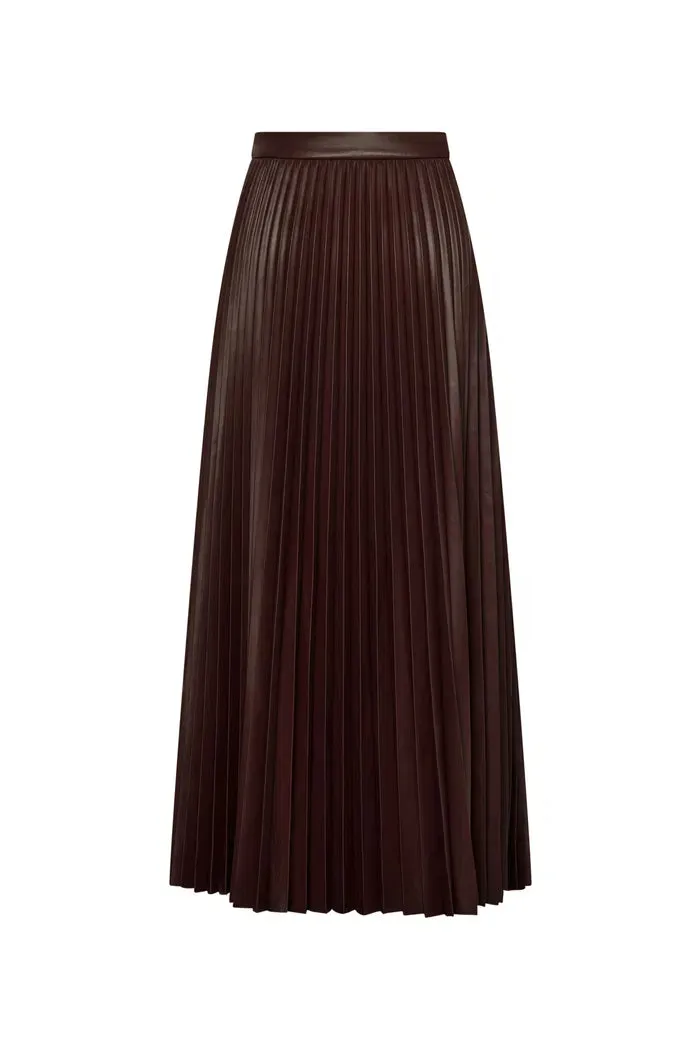 Mari Pleated Skirt in Vegan Leather