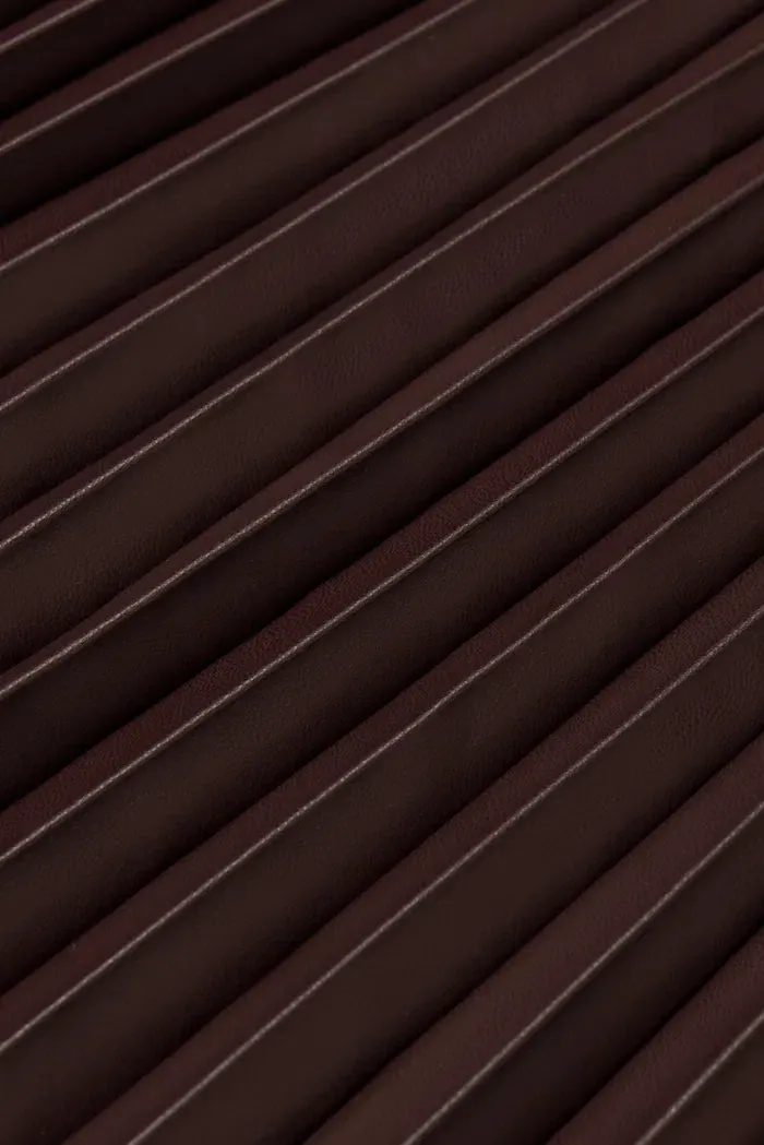 Mari Pleated Skirt in Vegan Leather
