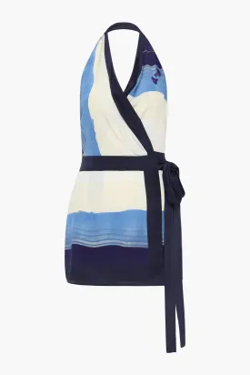 MARINER WRAP HALTER MINI DRESS