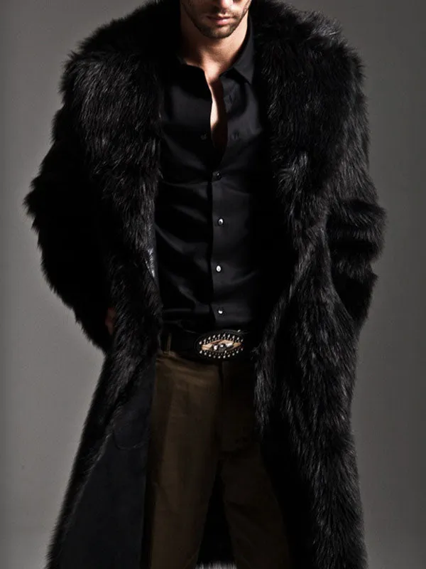 Men's Faux Fur Maxi Coat