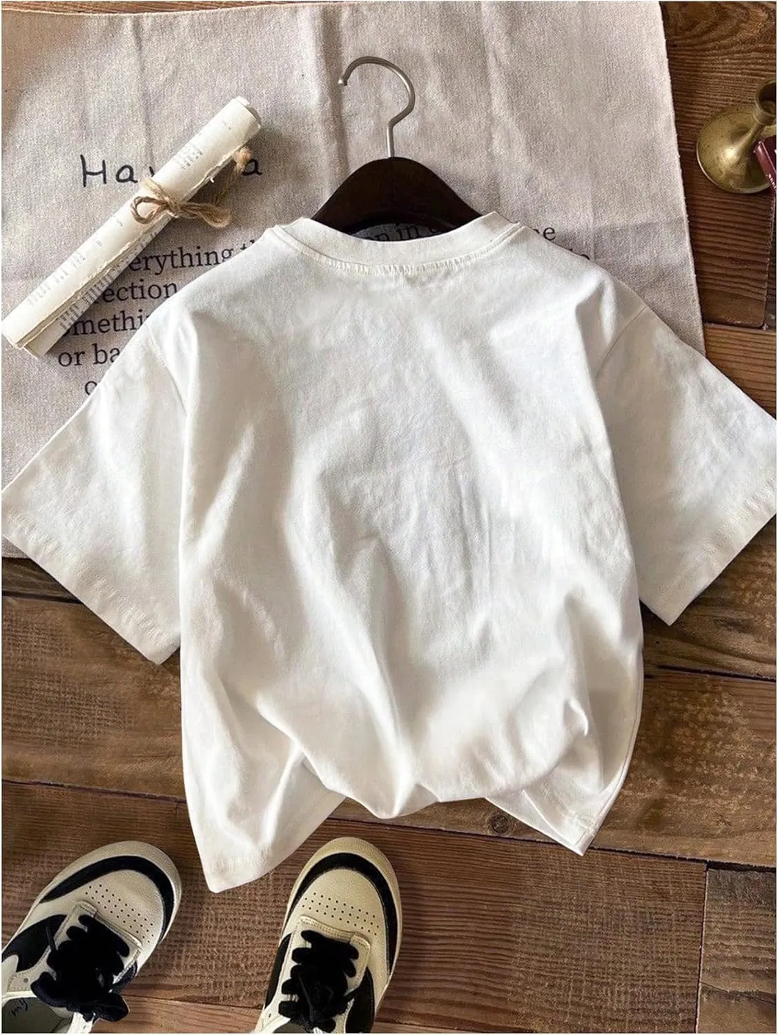 Men's Graphic Letter Tee Crewneck Short Sleeve Drop Shoulder Vintage Summer Casual T Shirts