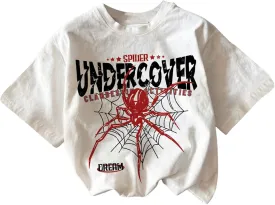 Men's Graphic Letter Tee Crewneck Short Sleeve Drop Shoulder Vintage Summer Casual T Shirts