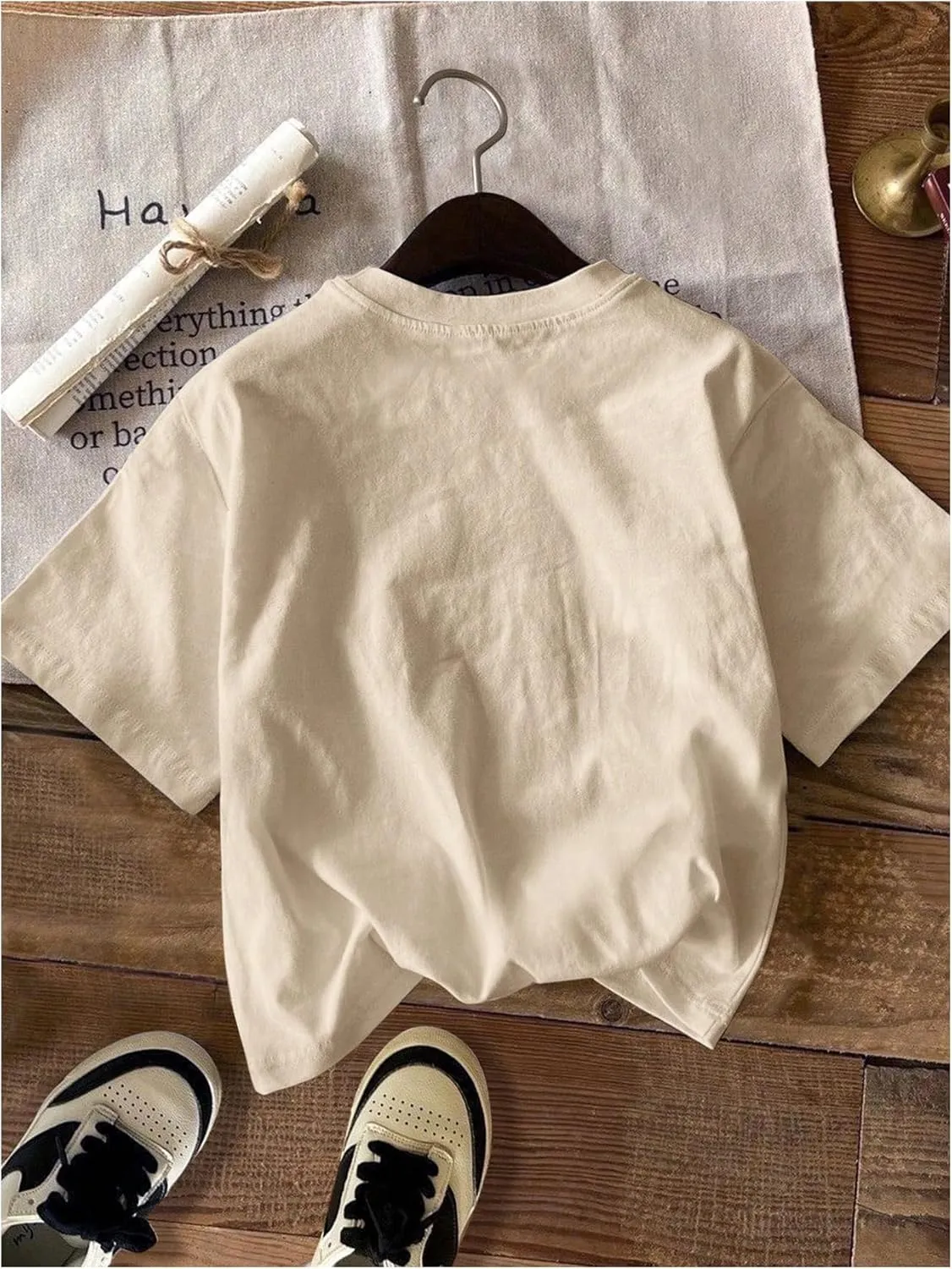 Men's Graphic Letter Tee Crewneck Short Sleeve Drop Shoulder Vintage Summer Casual T Shirts