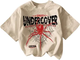 Men's Graphic Letter Tee Crewneck Short Sleeve Drop Shoulder Vintage Summer Casual T Shirts