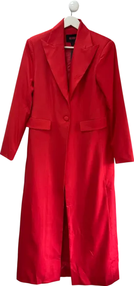 Misspap Red Maxi Tailored Trench Coat UK 8