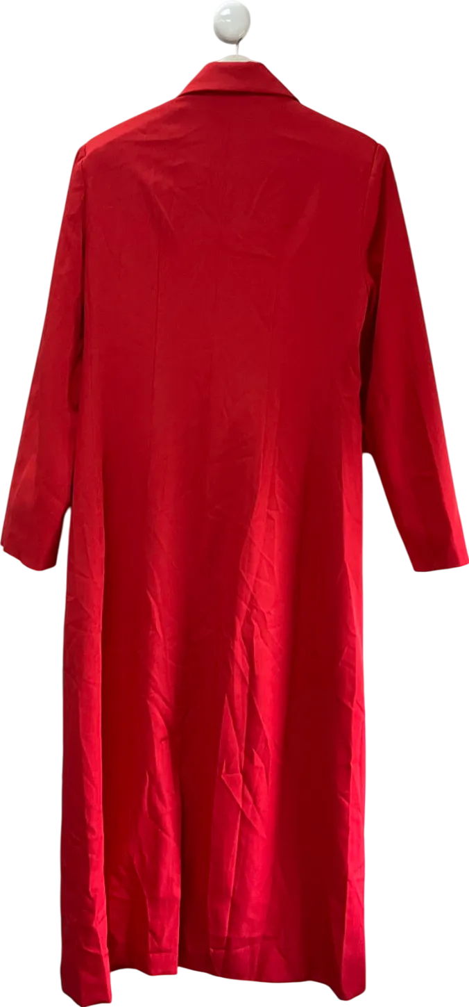 Misspap Red Maxi Tailored Trench Coat UK 8