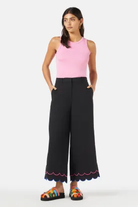 Neon Scallop Embroidered Pant