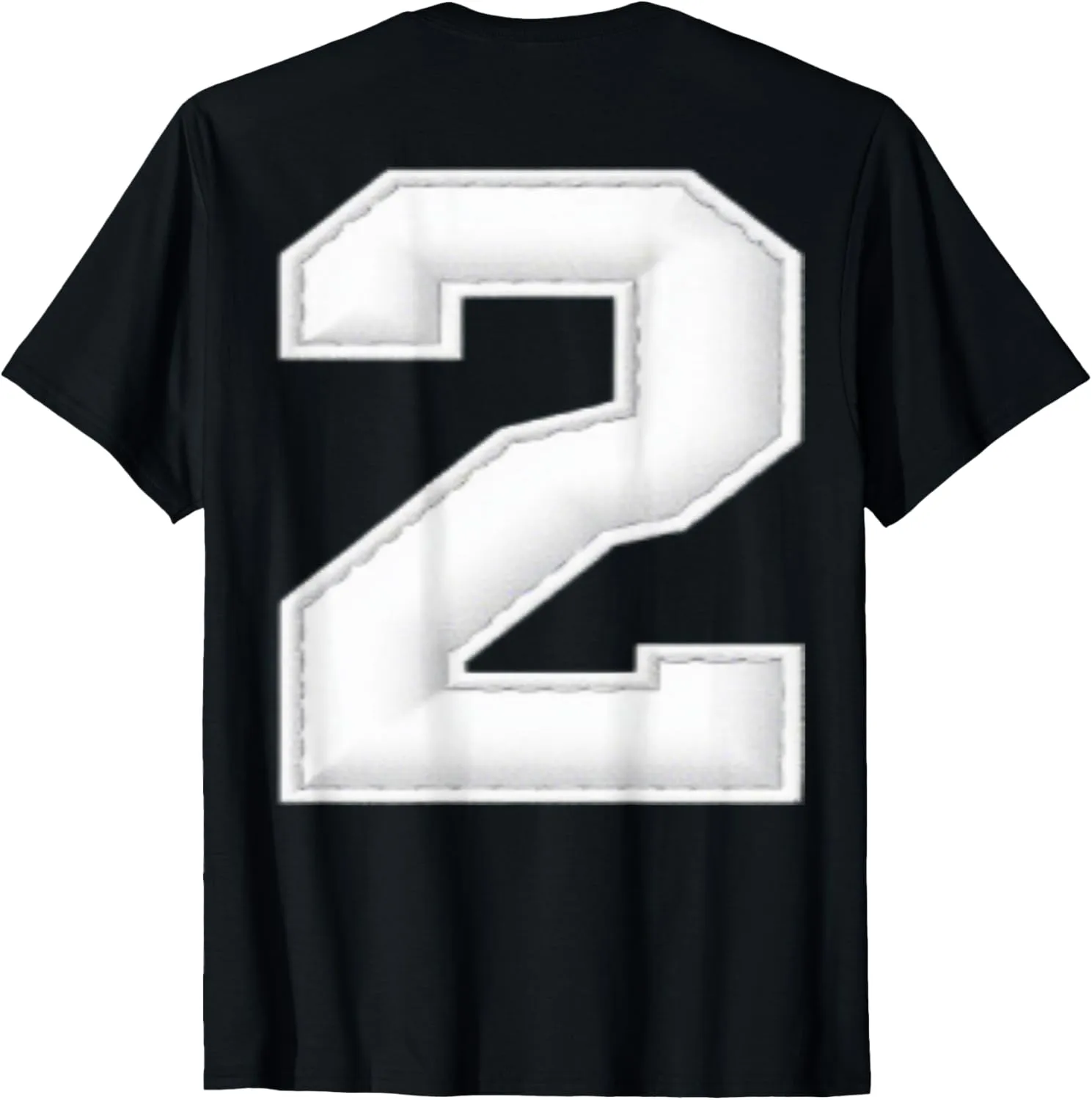 Number 2 Two Simple Graphic Minimalist Tee T-Shirt