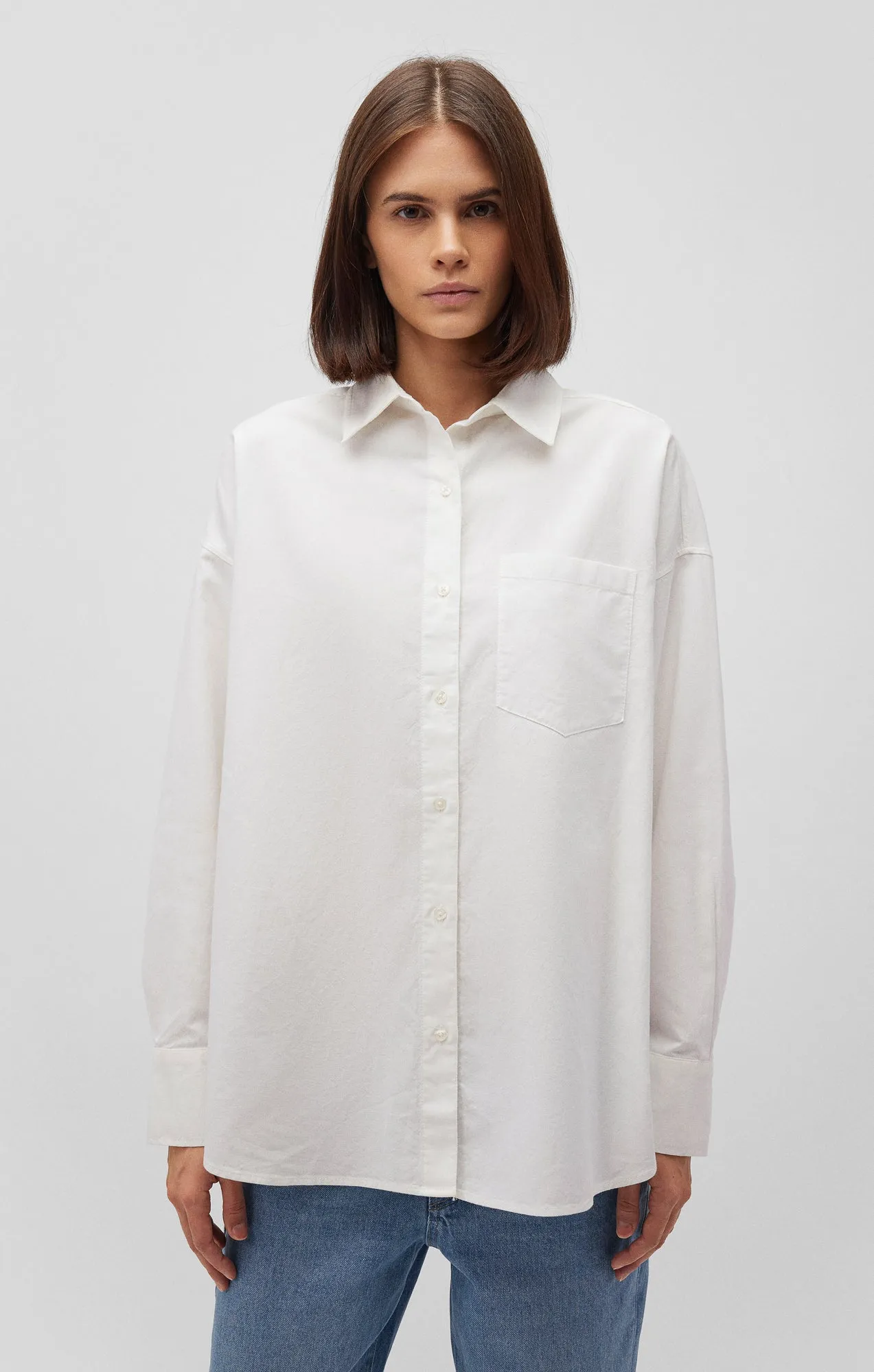 ONE POCKET BUTTON-UP SHIRT IN WHITE