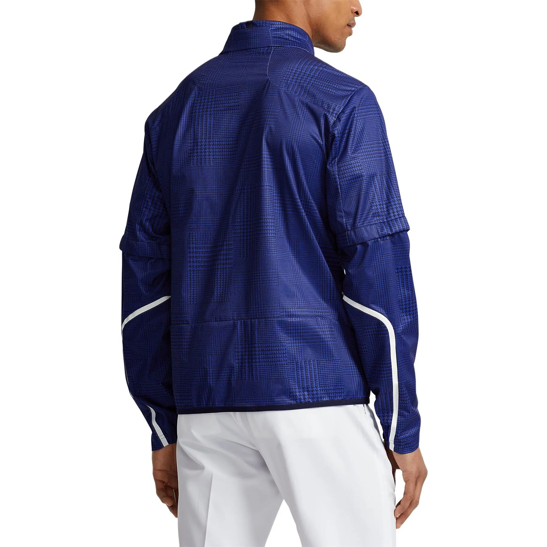 Plaid Water-Repellent Performance Jacket French Navy Glen Plaid Ptchwrk - SS23