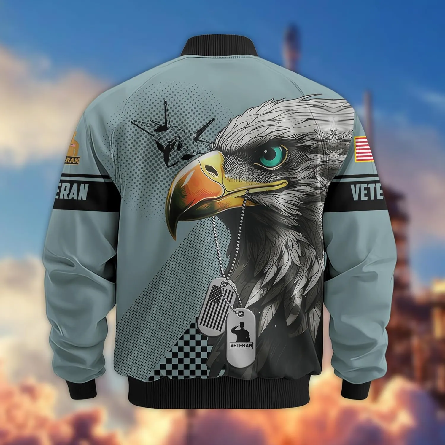 Proudly Served Veterans Varsity Jacket, Military Bomber Jacket Patriotic Style  Perfect Veteran Gift, Ideal for Veterans Day