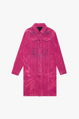 "NOCTURNE" PINK SUEDE TRENCH COAT