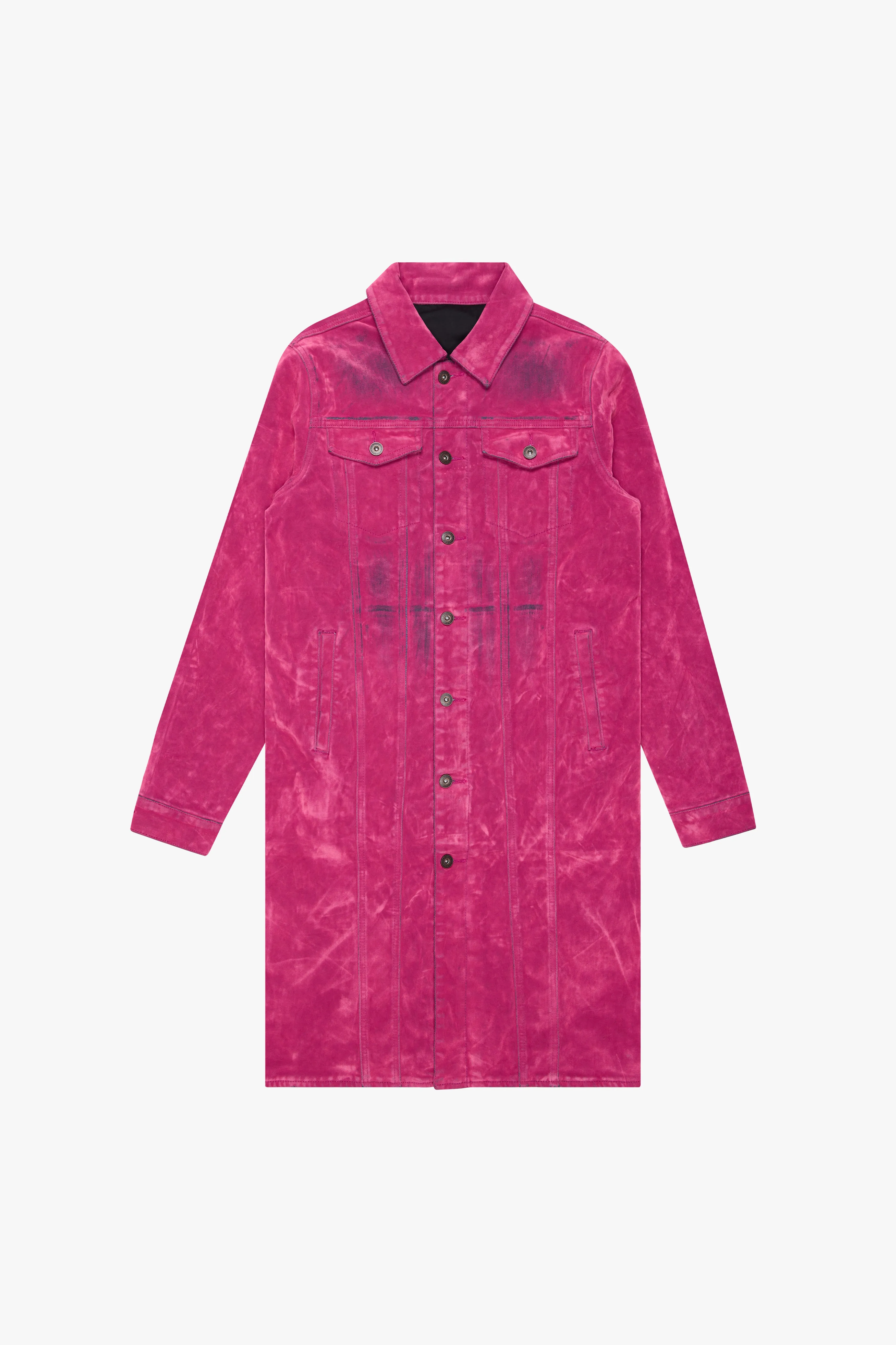"NOCTURNE" PINK SUEDE TRENCH COAT