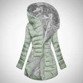 Rebecca Asymmetrical Hooded Puffer Coat