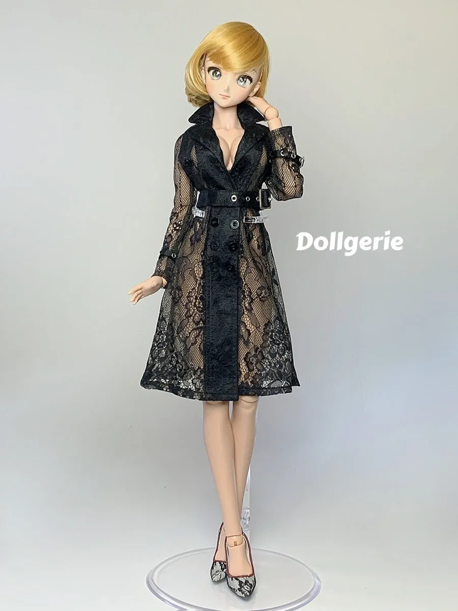 Signature Black Lace Trench Coat for DDdy /DD3 /SmD