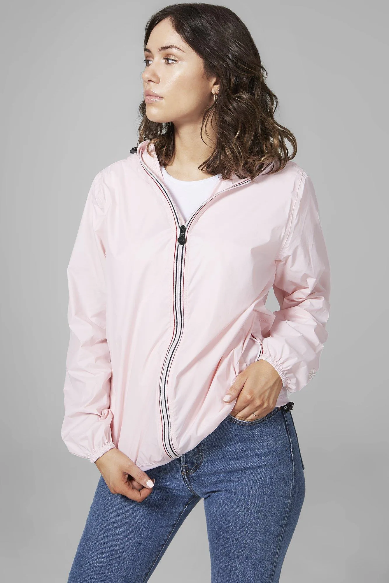 Sloane Full Zip Packable Rain Jacket (Pink)