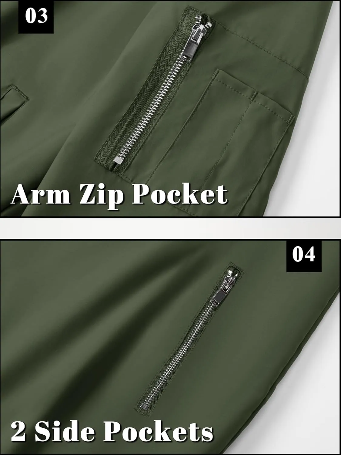TACVASEN Men's Bomber Jacket Lightweight Casual Spring Fall Windbreaker Zip Up Coat with Pocket