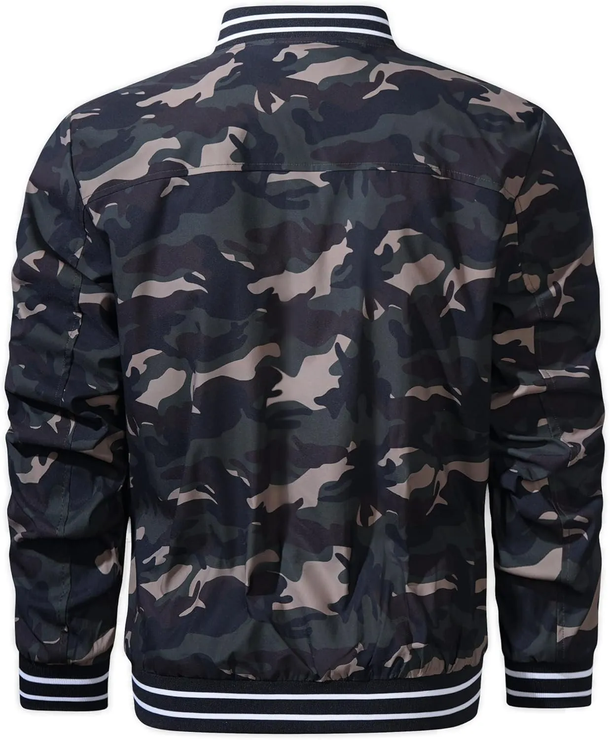 TACVASEN Men's Lightweight Jacket Casual Spring Fall Windbreaker Bomber Zip Up Coat With Pocket