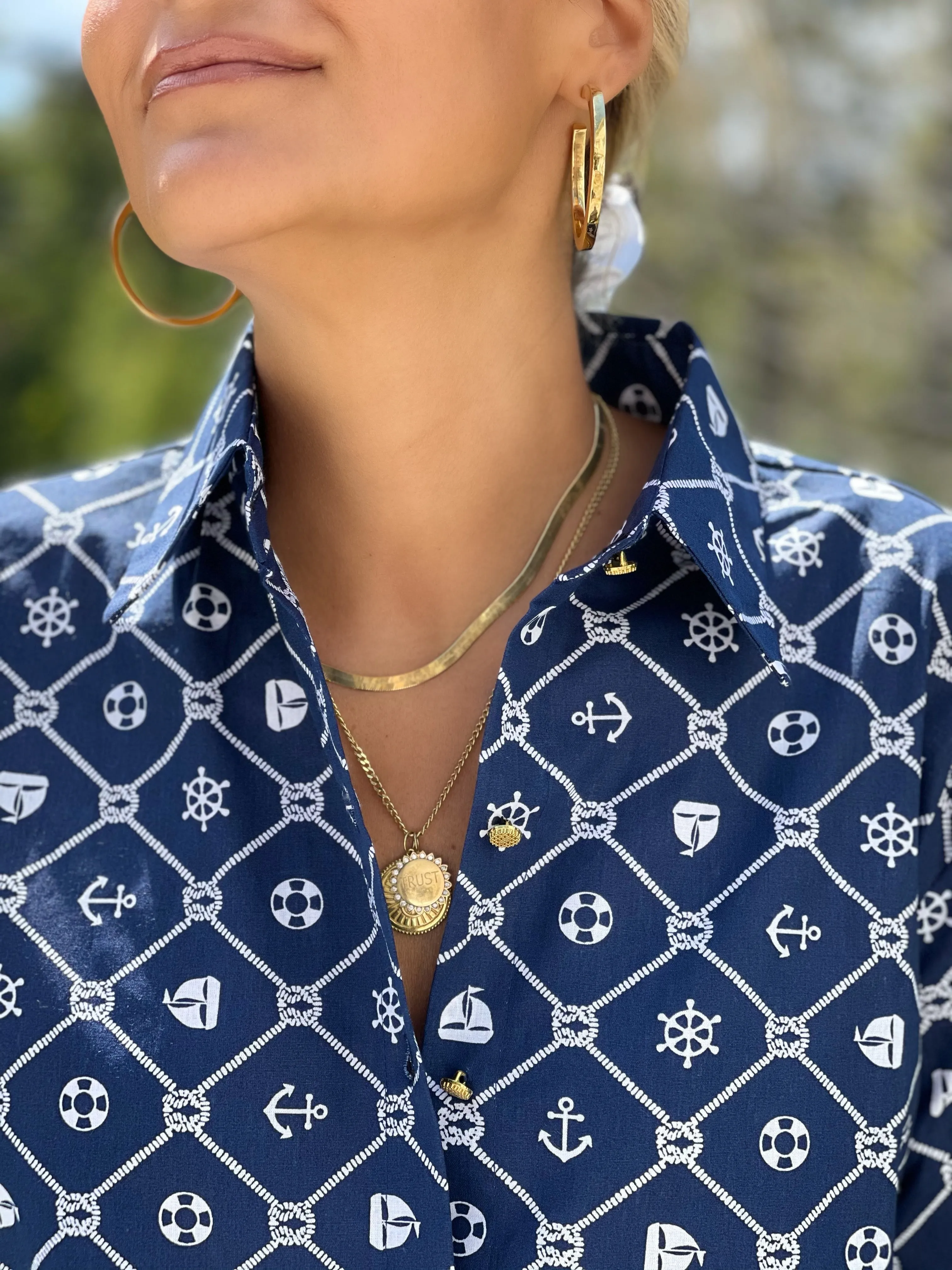 The Boyfriend Shirt in Navy Nautical