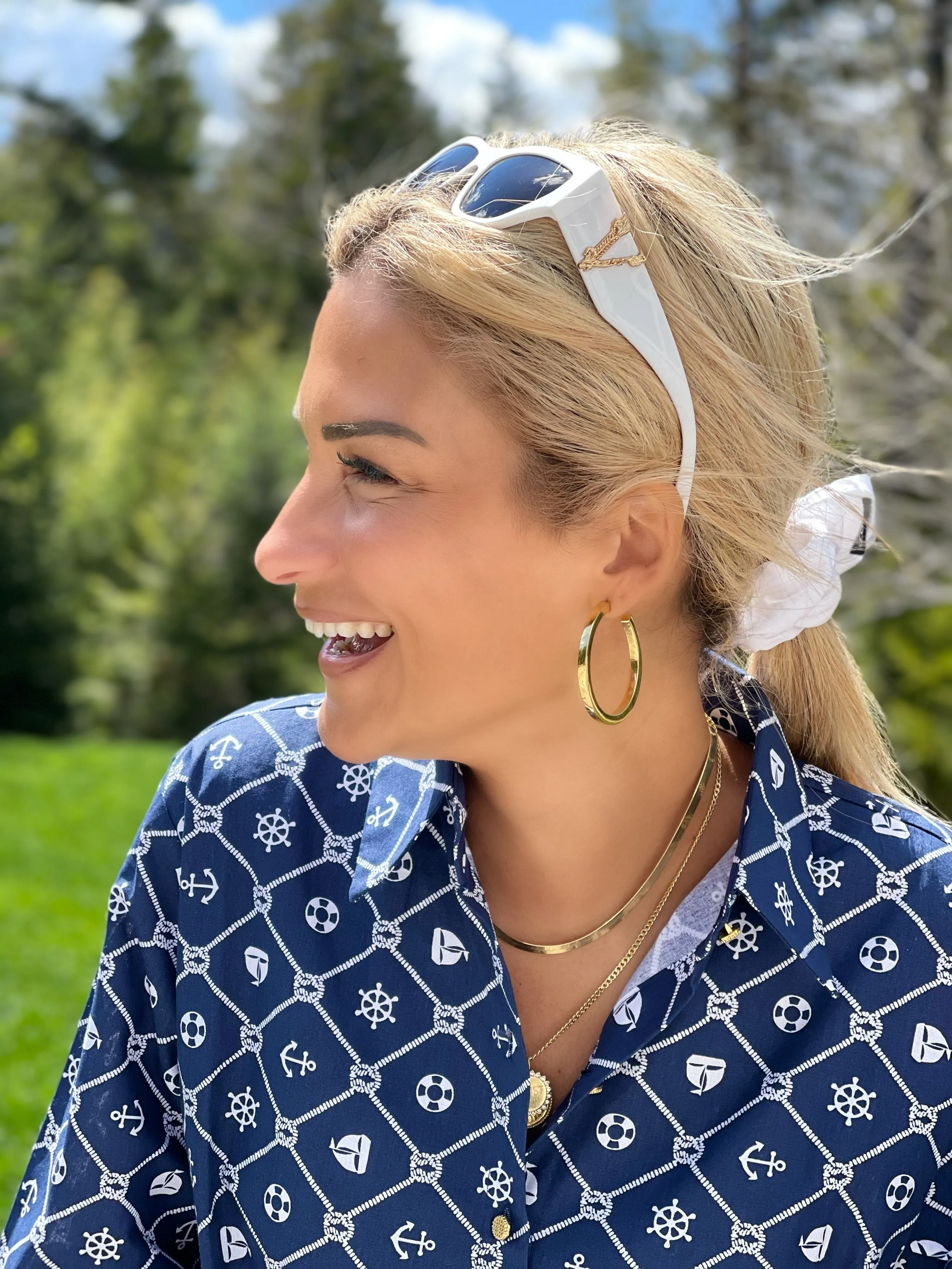 The Boyfriend Shirt in Navy Nautical