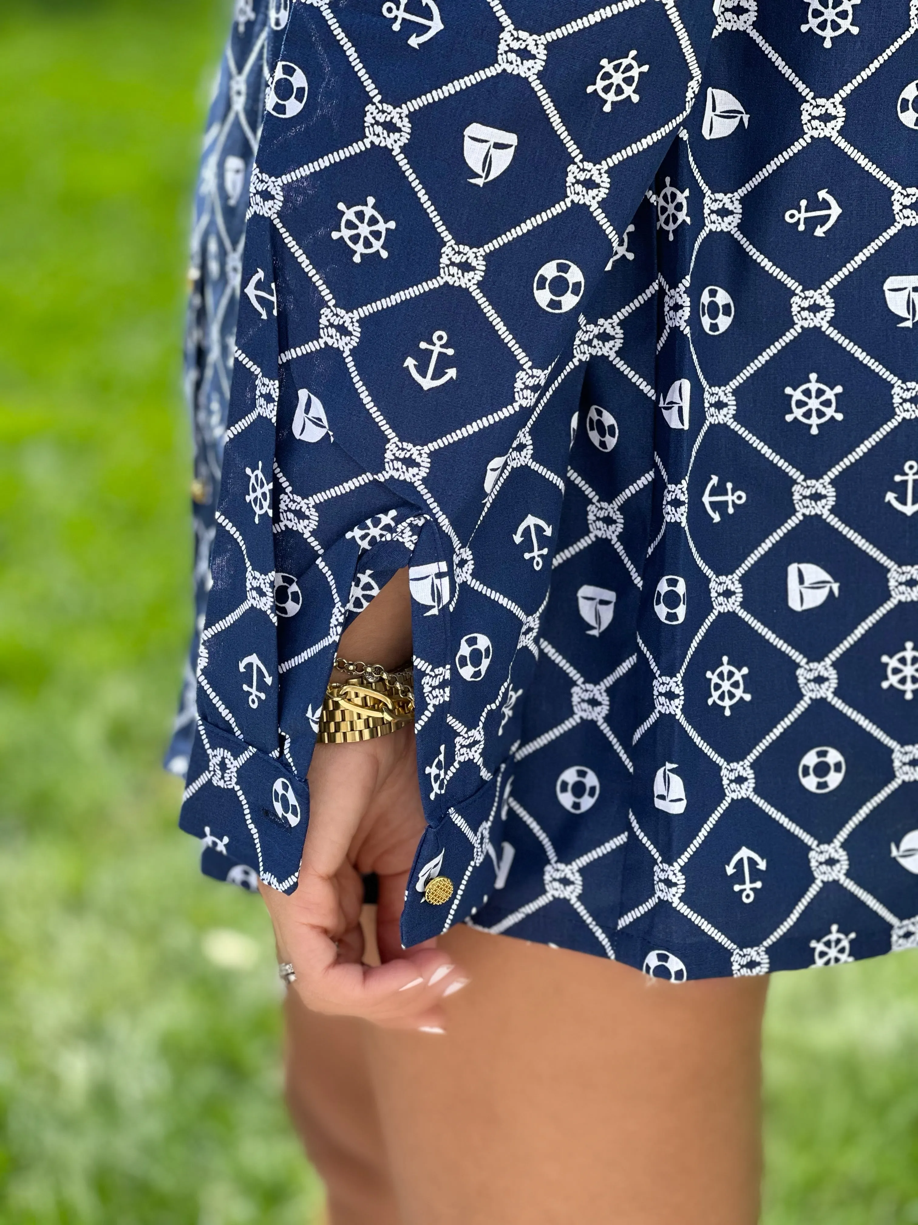 The Boyfriend Shirt in Navy Nautical