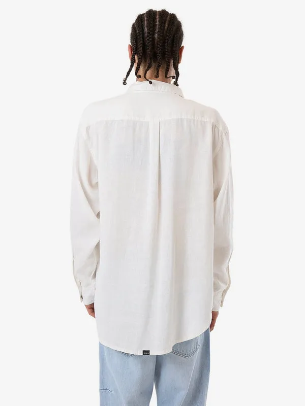 THRILLS Hemp Minimal Thrills Oversize Long Sleeve Shirt - DIRTY WHITE