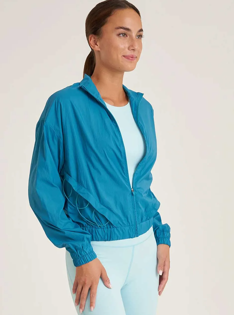 Thrive Société Women's Packable Bungee Windbreaker Jacket -  Caribbean Blue