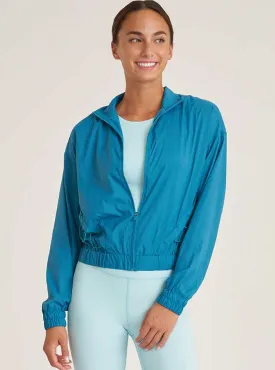 Thrive Société Women's Packable Bungee Windbreaker Jacket -  Caribbean Blue