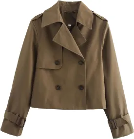 Trench Coat for Women, Short Trench Coat, Cropped Trench Coat for Women, Short Trench Coat for Women 2024