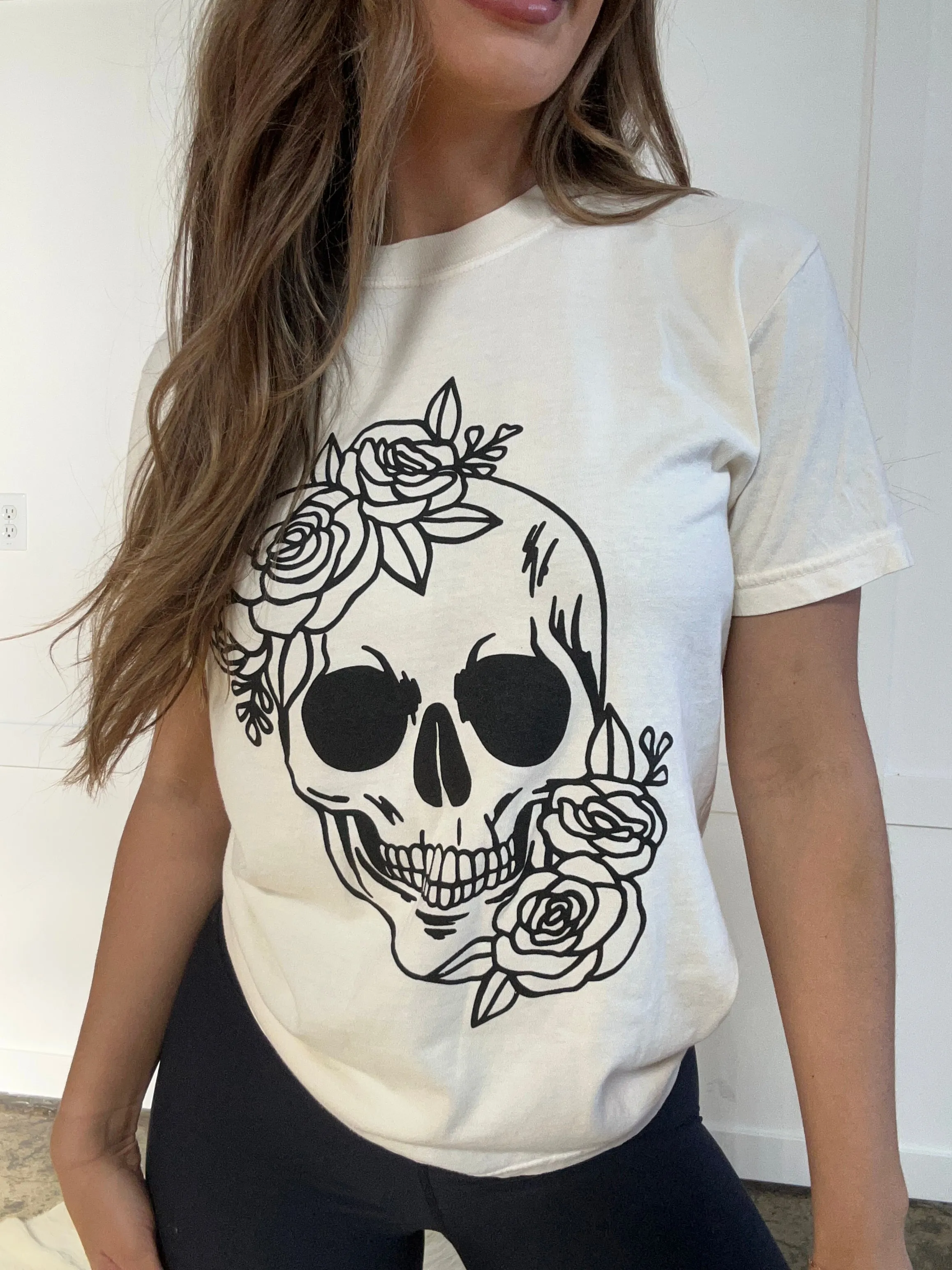 Western Floral Skull Graphic Tee