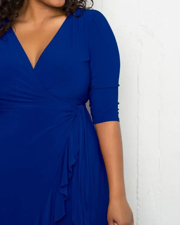 Whimsy Wrap Dress in Cobalt