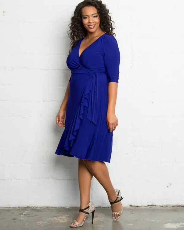 Whimsy Wrap Dress in Cobalt