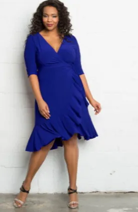 Whimsy Wrap Dress in Cobalt