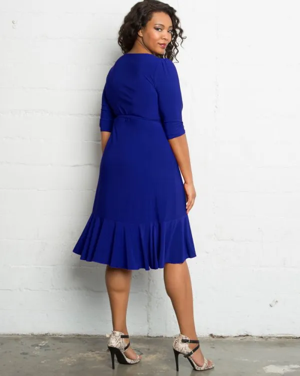 Whimsy Wrap Dress in Cobalt