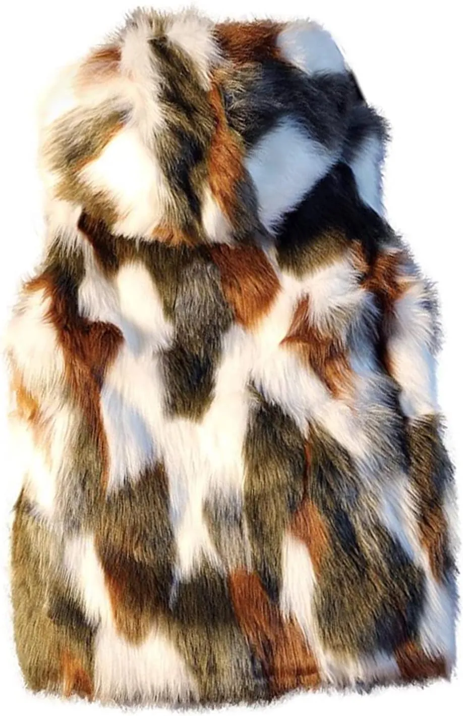 Winter Men`s Faux Fur Coat Vest Gilet Sleeveless Jacket