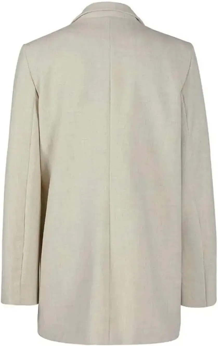 Women's Double-Breasted Lapel Long Sleeve Blazer Jacket Coat Work Office Business Suit Outerwear
