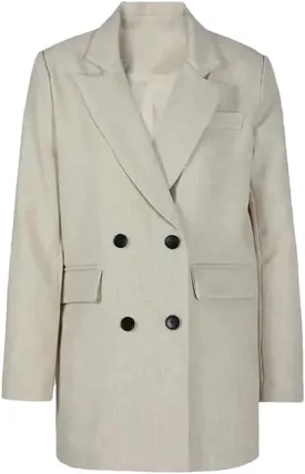 Women's Double-Breasted Lapel Long Sleeve Blazer Jacket Coat Work Office Business Suit Outerwear