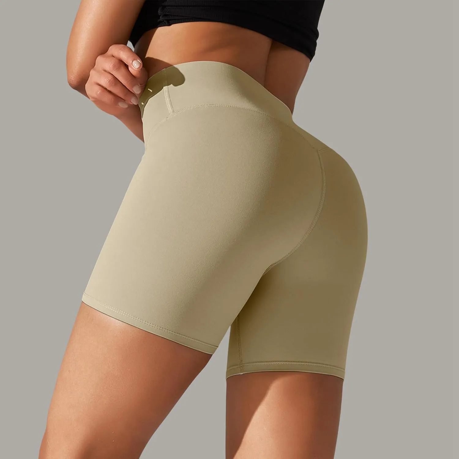 Womens Short Leggings High Waisted Plus Size Shorts Yoga Summer Soft Hiking Short Tights Compression Leggings